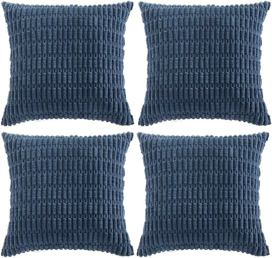 Fancy Homi 4 Packs Dusty Blue Decorative Throw Pillow Covers 22x22 Inch by Fancy+Homi