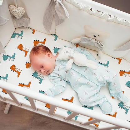 Gllquen Baby Bassinet Sheets 4 Pack, Breathable Cozy Fitted Mattress Sheet - Image 2