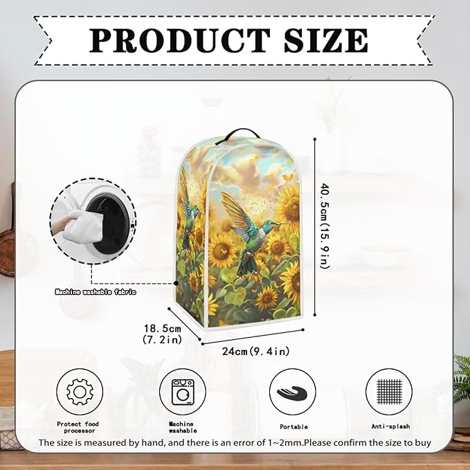 Hummingbird Kitchen Blender Dust Cover Coffee Maker Appliance Covers Sunflower - Image 4