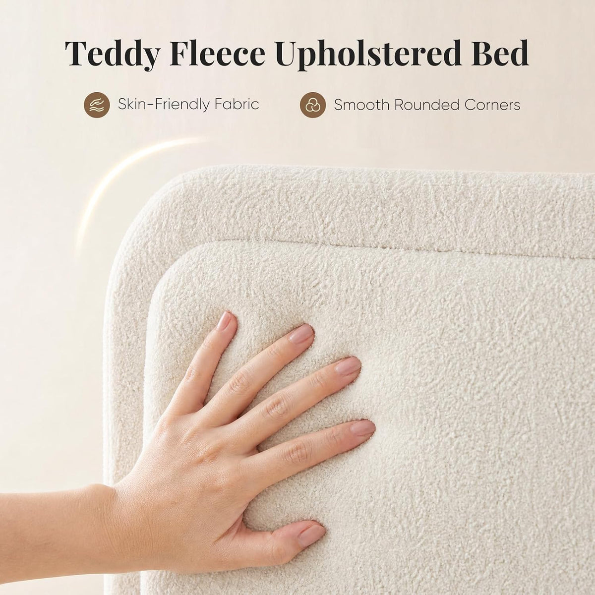 sweetcrispy full bed frame with adjustable headboard, luxurious, close-up detail