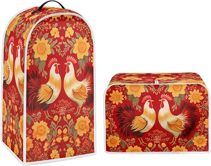Rooster Dust Cover Kitchen Blender Cover Flower Washable Toaster Bread Maker by Pointodoor