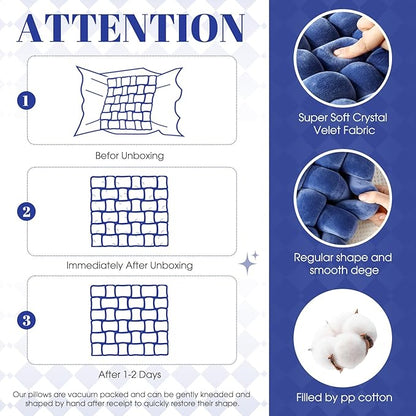 Wenqik 2 Pcs Knot Pillows Square Knotted Plush Throws Soft Accent Pillows - Image 2