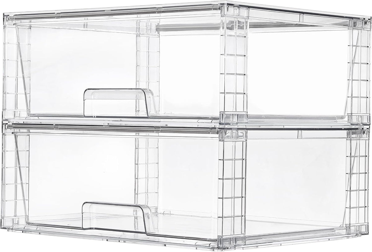 vtopmart 2 pack large clear stackable plastic storage, main product view