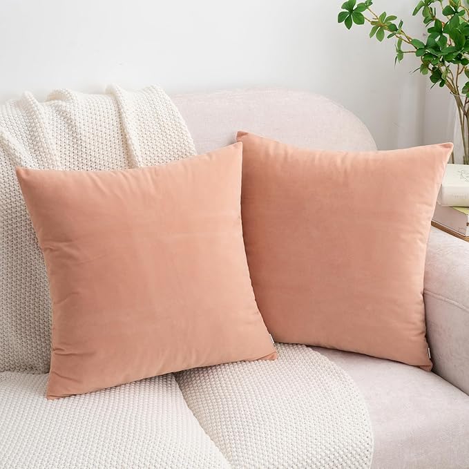 HWY 50 Dusty Pink Velvet Throw Pillow Covers 18x18 Inch - Image 7