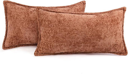 Pack of 2 Burnt Orange Fall Decorative Throw Pillow Covers 12x20 Cozy Soft - Image 5