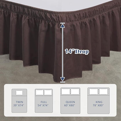 Twin Bed Skirt, Elastic Wrap Around Bed Skirt Twin Size, Bed Skirts - Image 2