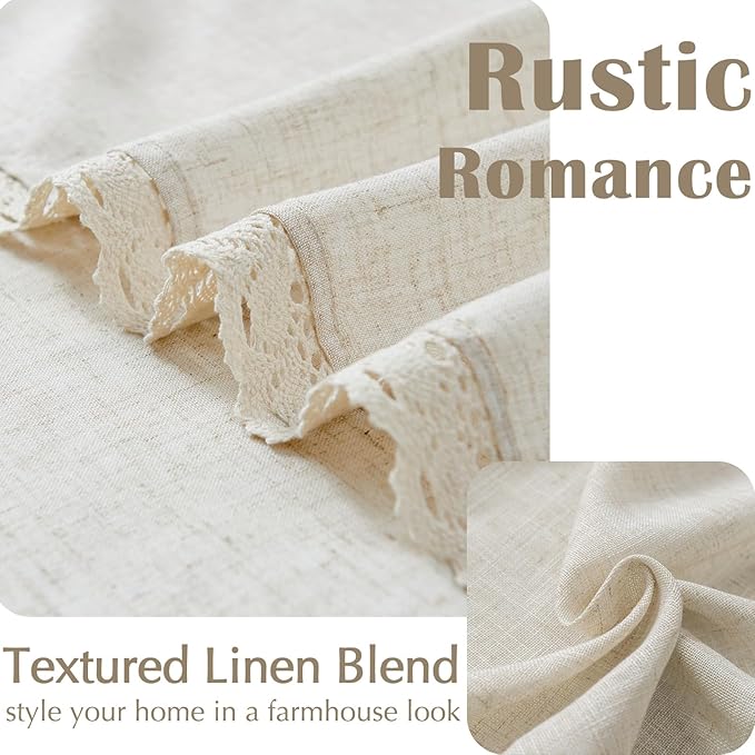 jinchan Linen Curtains for Living Room Bedroom Light Filtering Semi Sheer - Image 5