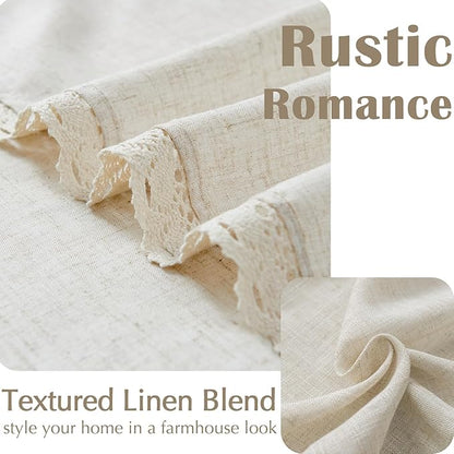 jinchan Linen Curtains for Living Room Bedroom Light Filtering Semi Sheer - Image 5