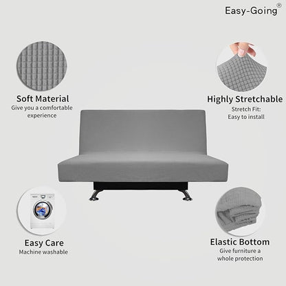 Easy-Going Stretch Futon Slipcover Armless Futon Bed Cover Furniture Protector - Image 3