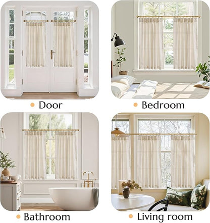 jinchan Pinch Pleated Linen Blend Curtains 45 Inch 2 Panels Light Filtering - Image 4