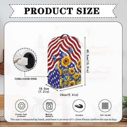 American Flag Sunflower Blender Dust Cover Stand Mixer or Coffee Maker - Image 6