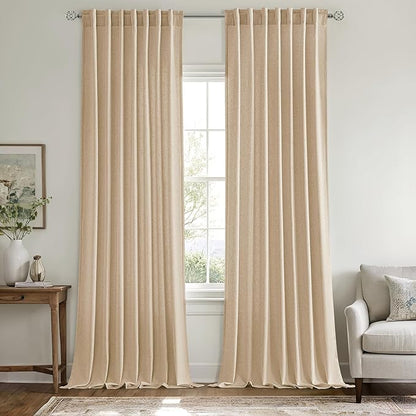 MIULEE Non-See-Through Privacy Linen Curtains 2 Panels, Light Filtering Window - Image 3