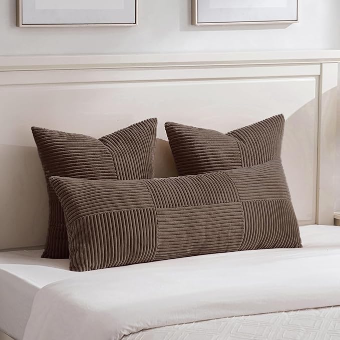 Fancy Homi 2 Packs Dark Brown Euro Decorative Throw Pillow Covers 26x26 Inch - Image 5