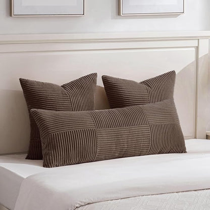 Fancy Homi 2 Packs Dark Brown Big Decorative Throw Pillow Covers 24x24 Inch - Image 5