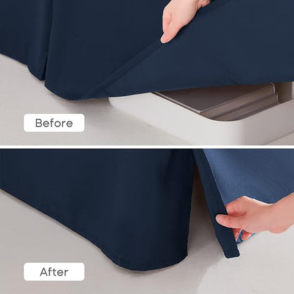 SONIVE King Bed Skirt, Classic Tailored Easy Fit Brushed Microfiber Skirts - Image 4