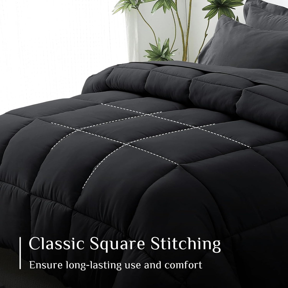 jollyvogue full comforter set, ultra-soft bed in a showing dimensions
