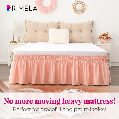 RIMELA Bed Skirt Queen Size 18 Inch Drop, Wrap Around Elastic Bedskirt Solid - Image 2