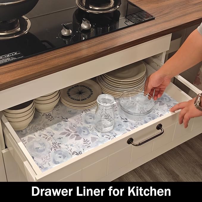 Blue Peony Shelf and Drawer Liner - Image 6