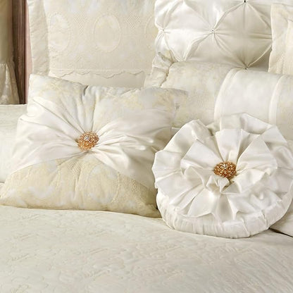 Cameo Lace Luxury Washable Polyester Bedding Set | Vintage Elegant | Pearl | - Image 3