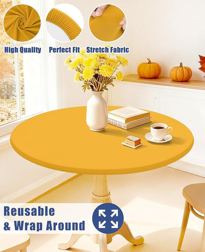 Round Spandex Tablecloth, Elastic Fitted Waterproof Tablecloths - Image 5