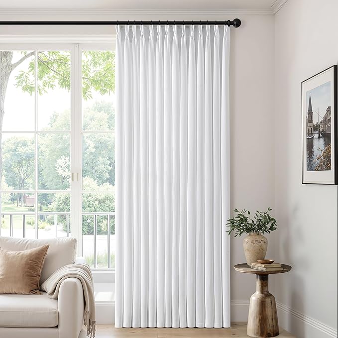 MIULEE Pinch Pleated Thick Linen Curtains 96 Inch 4 Panels Set Back Tab Memory - Image 6