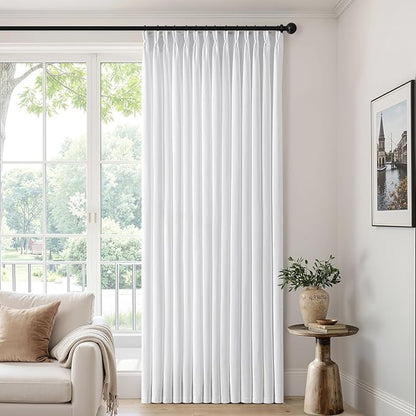 MIULEE Pinch Pleated Thick Linen Curtains 96 Inch 4 Panels Set Back Tab Memory - Image 6