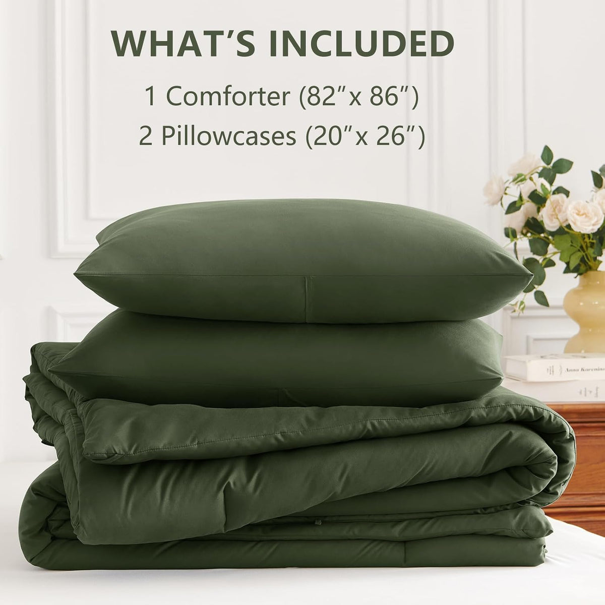 himeet full size comforter sets, 3 pieces with showing dimensions