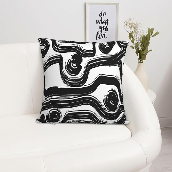 Black and White Striped Throw Pillow Covers 18x18 in Set of 2 Decorative Modern - Image 7