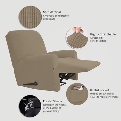 Easy-Going Recliner Stretch Sofa Slipcover Sofa Cover 4-Pieces Furniture - Image 3