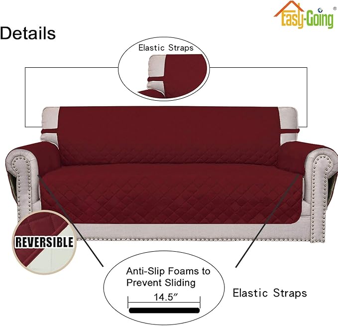 Easy-Going Reversible Loveseat Couch Cover - Image 3