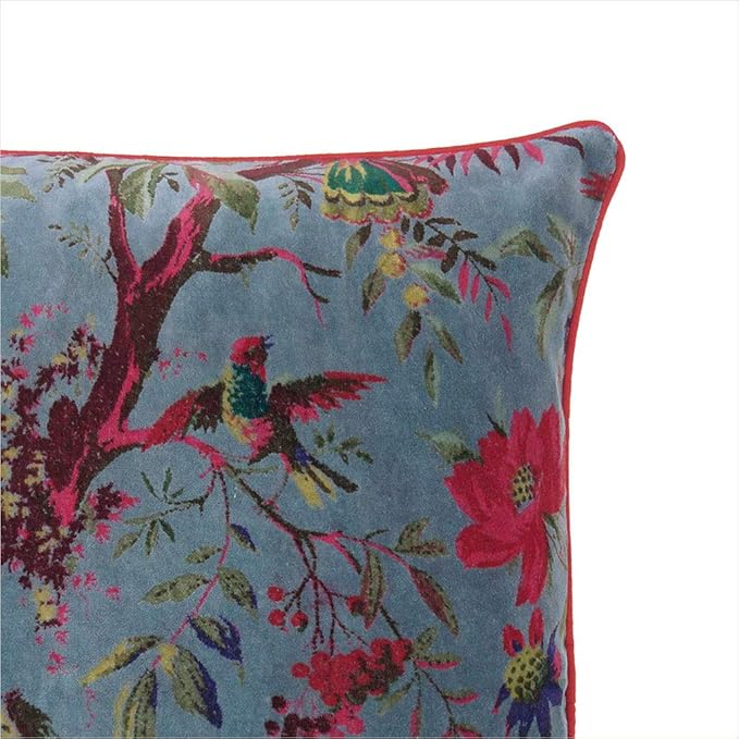 Eyes of India Boho Velvet Bird Print Throw Pillow Cover, Colorful Decorative - Image 6