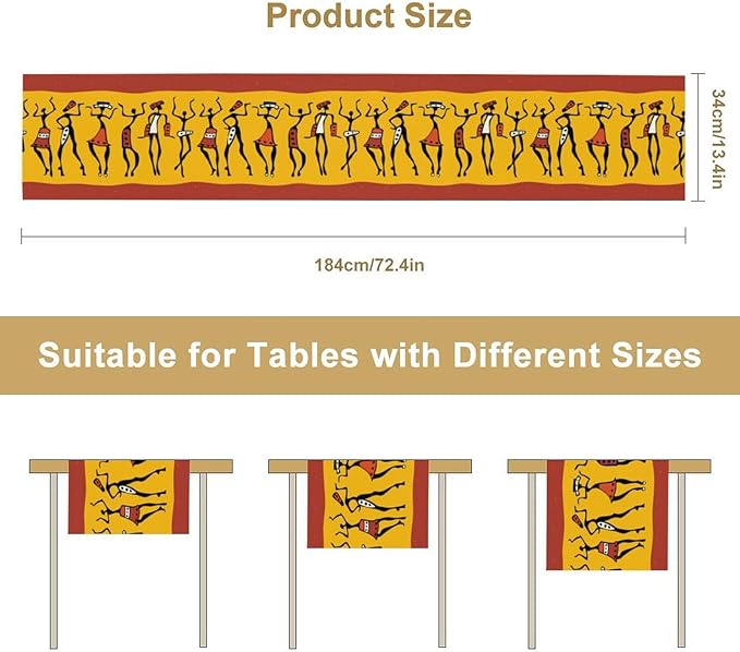 African Woman Table Runner, Ethnic American History Month Juneteenth Heritage - Image 4