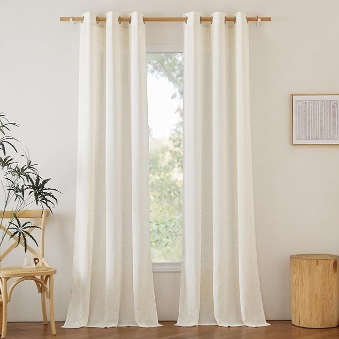 NICETOWN Natural Linen 102 inch Curtains by NICETOWN