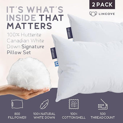 Lincove Signature 100% Canadian White Down Pillow - Image 2