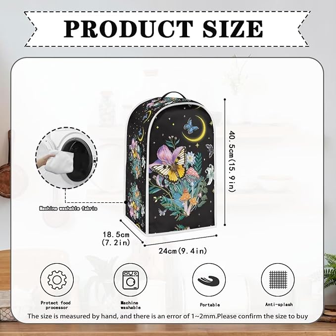 Butterfly Moon Print Blender Cover Kitchen Blender Dust Covers Food Processor - Image 6