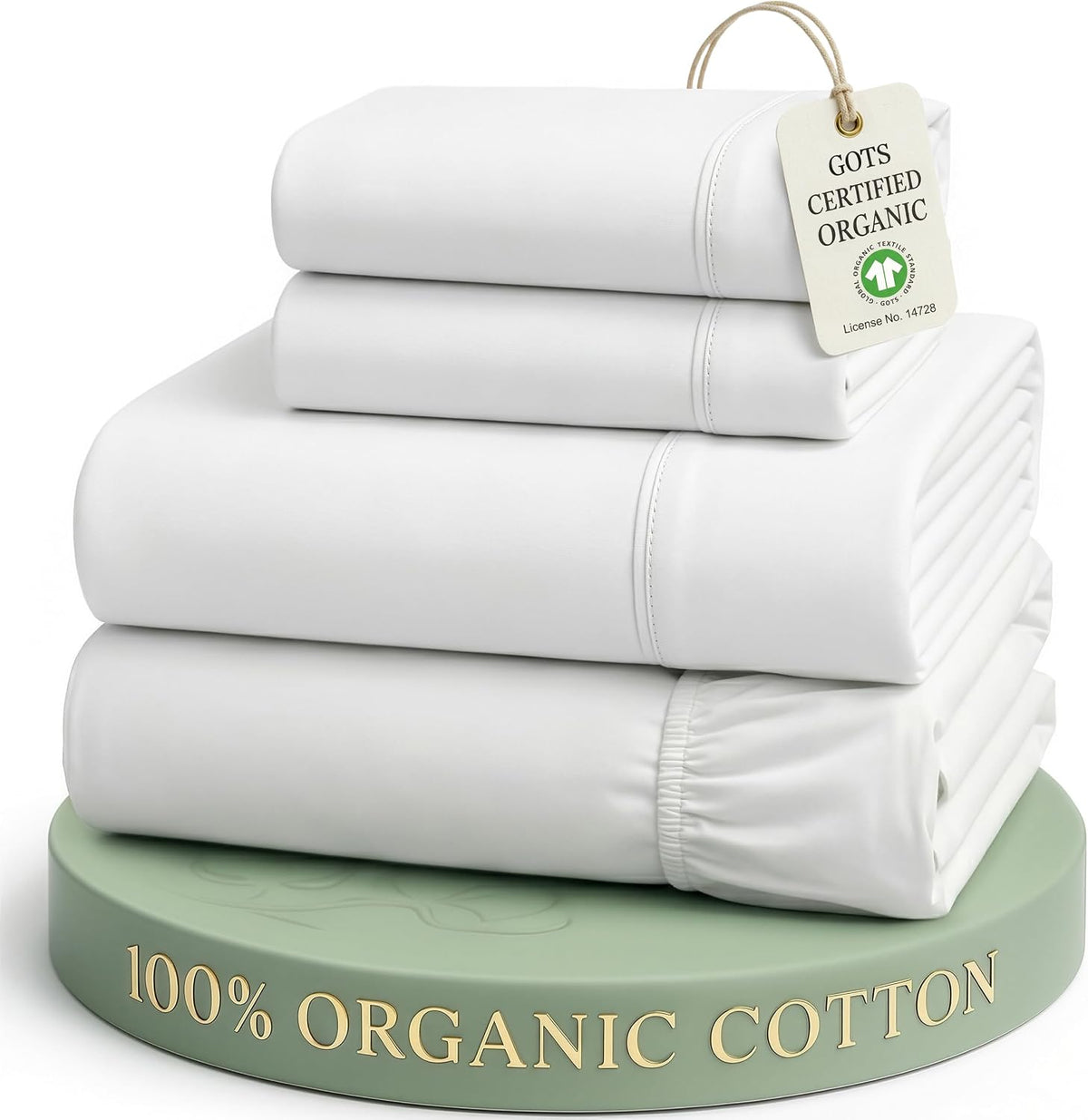 lane linen queen sheets 100% organic cotton 4pc, main product view