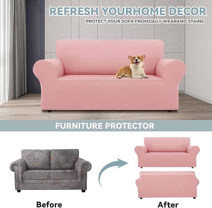 LURKA Stretch Loveseat Sofa Slipcovers 1 Piece Couch Covers - Image 3