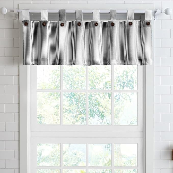 July Joy Cotton Valance Curtains 18 Inches Long Country Kitchen Curtains Tab Top by JulyJoyColorfulHomeCurtains