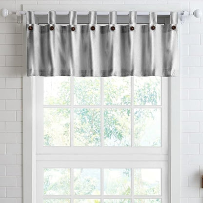 July Joy Cotton Valance Curtains 18 Inches Long Country Kitchen Curtains Tab Top by JulyJoyColorfulHomeCurtains