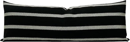Slow Cow Linen Off White and Black Rectangular Throw Pillow Covers Striped by SLOW+COW