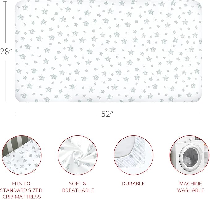 Crib Sheets & Waterproof Crib Mattress Protector - Image 6