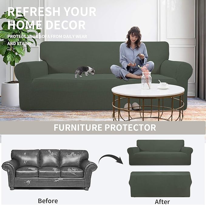 Easy-Going Stretch Sofa Slipcover 1-Piece Sofa Cover Furniture Protector Couch - Image 4