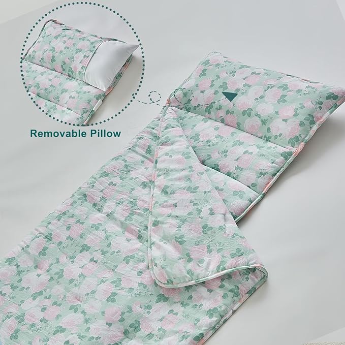 Toddler Nap Mat with Removable Pillow, Ultra Soft Slumber Bags - Image 6