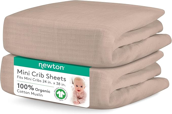 Newton Baby Fitted Mini Crib Sheets | Organic Muslin Cotton, Breathable & Soft by newton