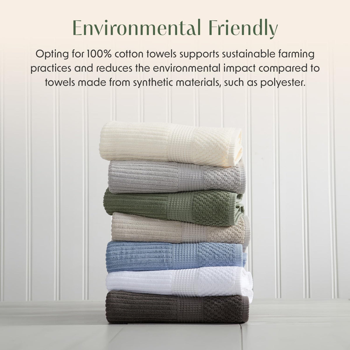 springtree home 100% cotton bath towel set | on a desk or shelf