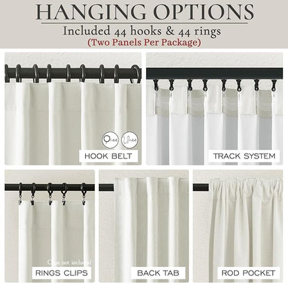Cute Blackout Curtains 70 Inches Extra Wide Linen 90 Inch Length - Image 3