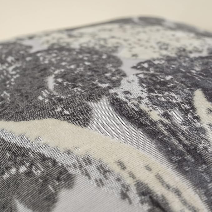 Yangest Grey Leaf Rectangle Pillow Cover Cut Velvet Cushion Cover Luxury Modern - Image 3