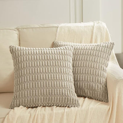 Fancy Homi 4 Packs Taupe Decorative Throw Pillow Covers 22x22 Inch - Image 6