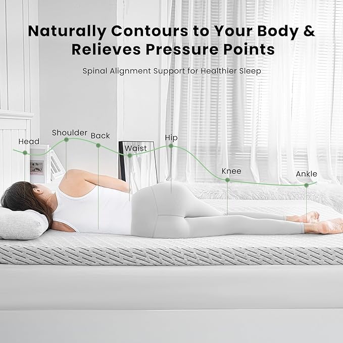 Firm Mattress Topper Queen Size 3 Inch, Cooling Gel & Bamboo Charcoal Memory - Image 5