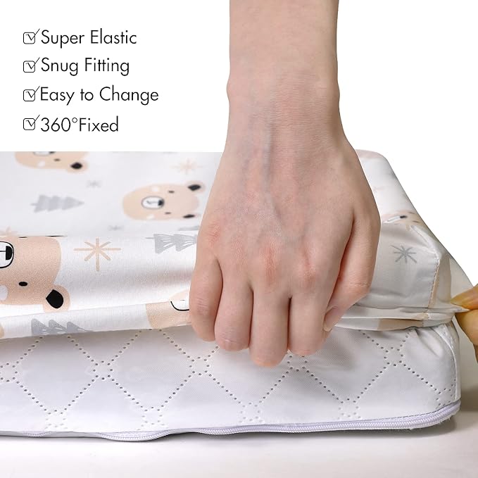 Gllquen Baby Bassinet Sheets 4 Pack, Breathable Cozy Fitted Mattress Sheet - Image 7
